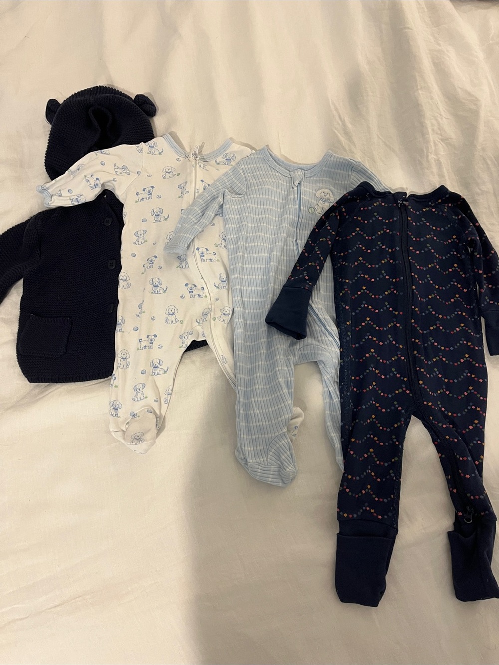 Little Me, Gap, Hanna Anderson Boys' Mixed One-Piece Sleepers and Knit Jacket